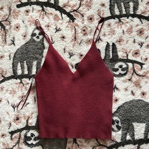 maroon crop top tank